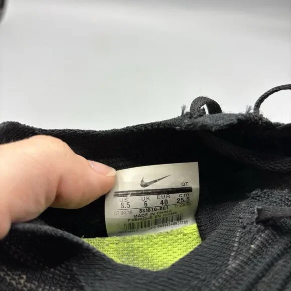 Nike Free Shoes RN Flyknit 831069-001 Men's Black White Running Size 8.5 - Picture 7 of 7